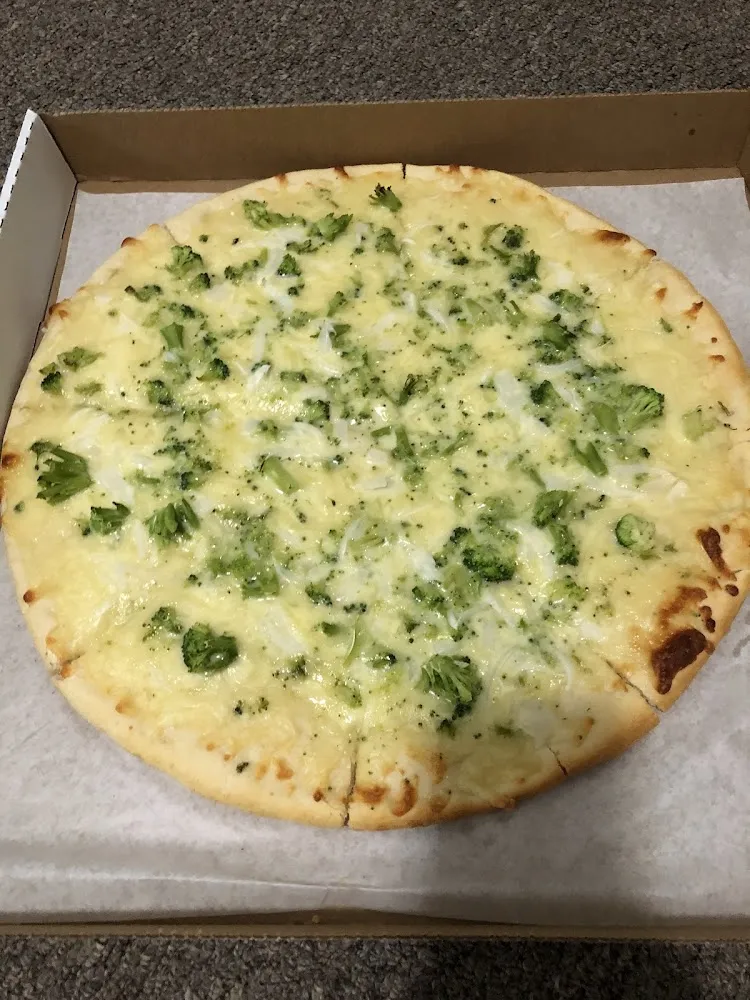 White Broccoli Onion Pizza